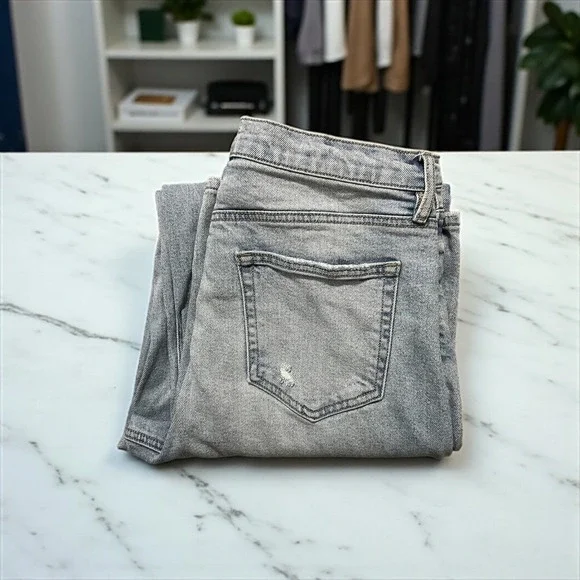 Bohme Women's Size 28 Light Wash High Rise Distressed Wide Leg Jeans - Picture 5 of 6